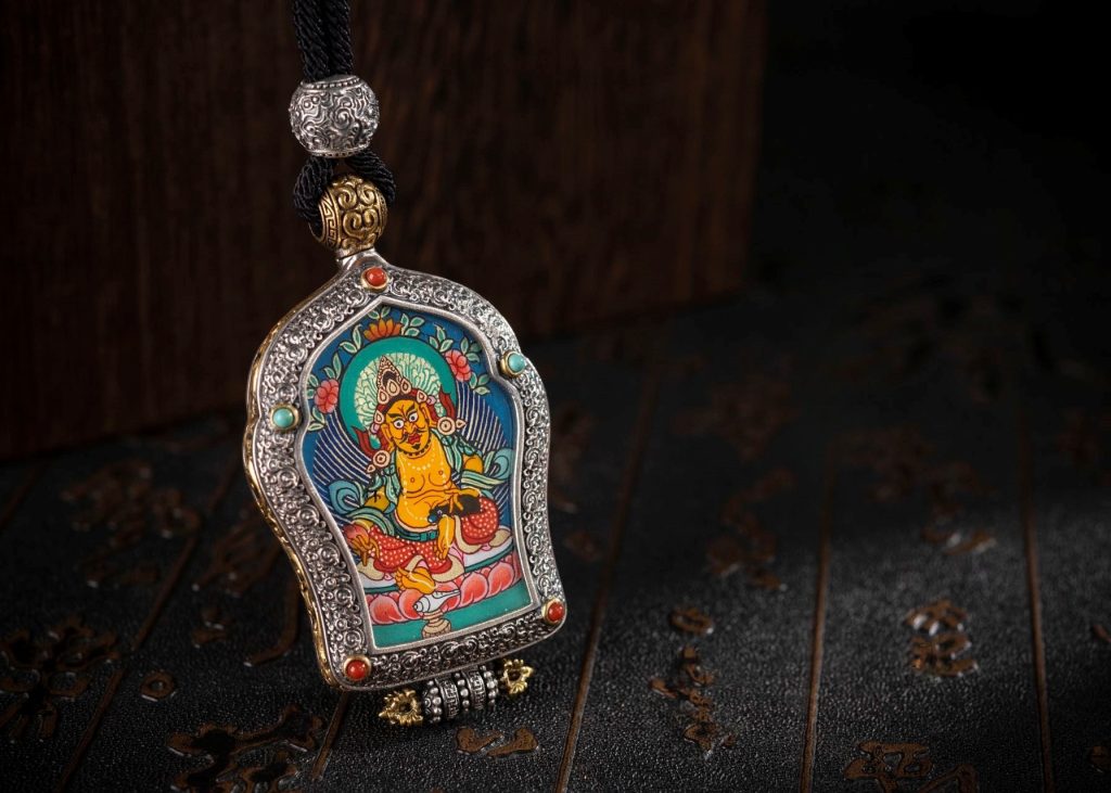 Yellow Jambhala Thangka